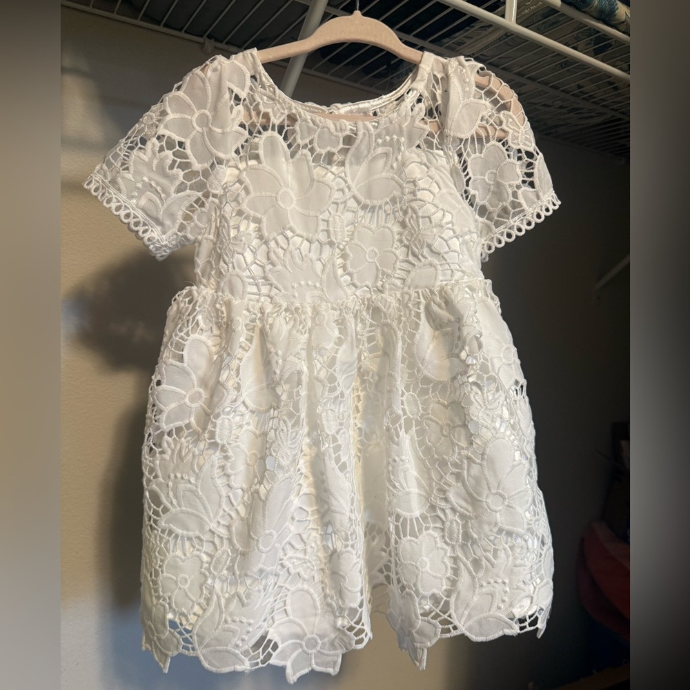 Rare Editions White Floral Lace Kids Dress NWT🧁